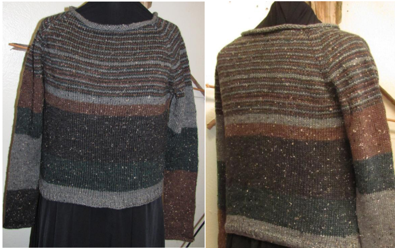 Hodgepodge: A Top-Down Pullover Knitting Pattern in Four Coordinated Colors pattern preview