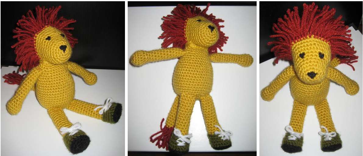 Crochet Lion in Sneakers Pattern Tutorial with Detailed Instructions and Photos pattern preview