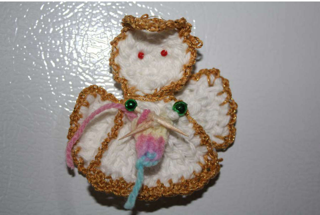 The Knitting Angel: A Detailed Guide to Creating a Festive Brooch, Ornament, or Fridge Magnet pattern preview