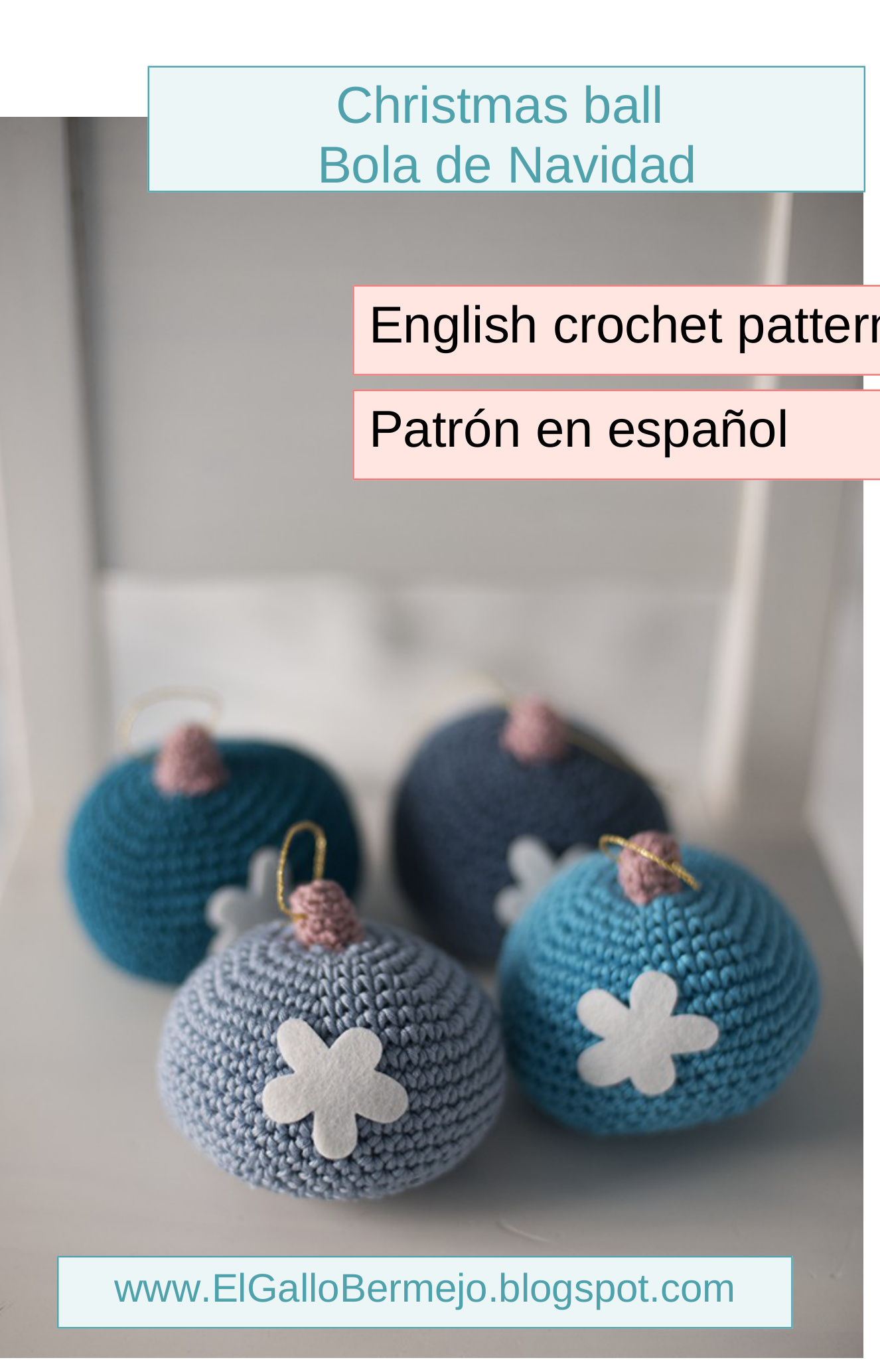 Christmas Ball Crochet Pattern: English and Spanish Versions with Step-by-Step Instructions and Photos pattern preview