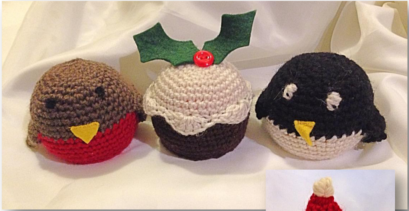 JANE'S HOT OFF THE HOOK: Crochet Patterns for Adorable Chocolate Orange Covers, Christmas Pudding, Robin, Penguin, and Santa pattern preview