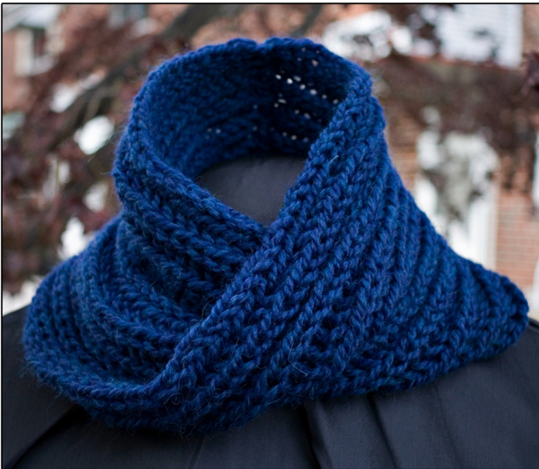 Brioche Twist Cowl Knitting Pattern by Amanda Collins - One Size Fits All Design pattern preview