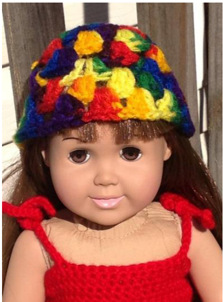 American Girl Granny Stitch Bucket Hat Crochet Pattern with Detailed Instructions pattern preview