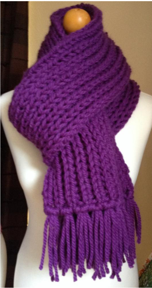 Luxury Mega Chunky Fisherman's Rib Scarf Knitting Pattern with Detailed Instructions and Tassel Making pattern preview