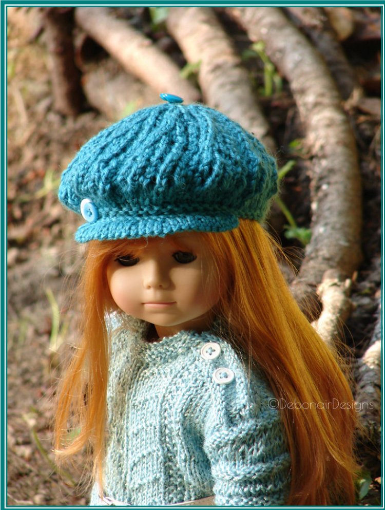 Lace Newsboy Cap Knitting Pattern for 18" Dolls - Celebrating 4 Years on Ravelry pattern preview