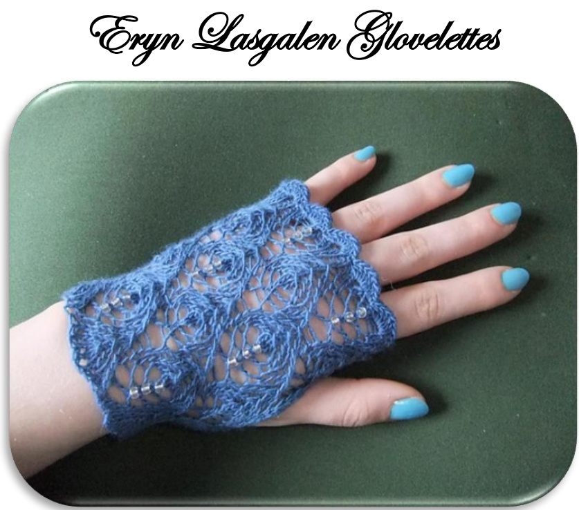 Wood-Elves Glovelettes: A Crochet Pattern Inspired by The Hobbit’s Lush Forests and Starlit Skies pattern preview