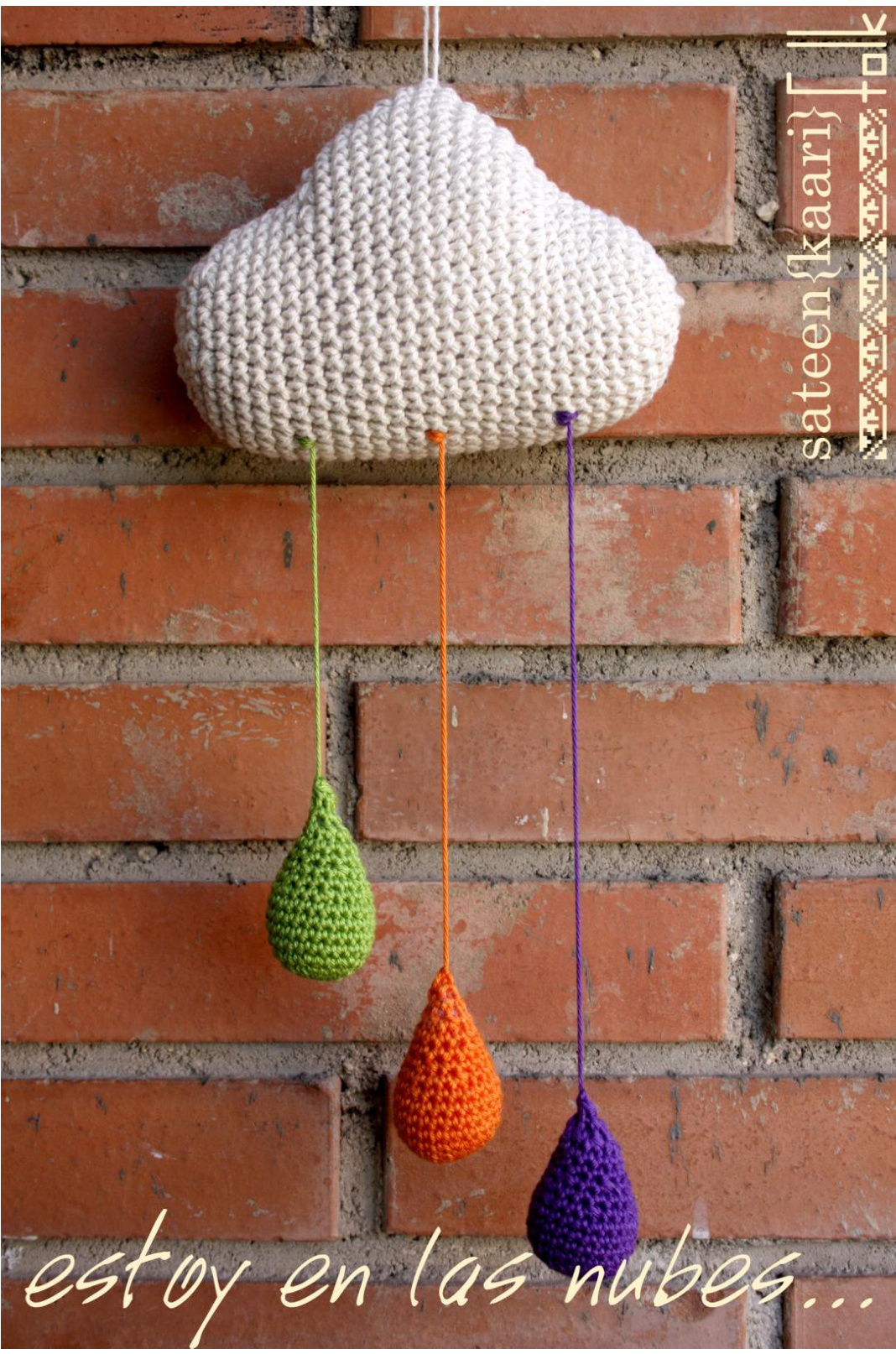 Patrón Detallado para Crear una Nube Amigurumi con Tres Gotas de Agua - Diseño de Marta Blanco pattern preview