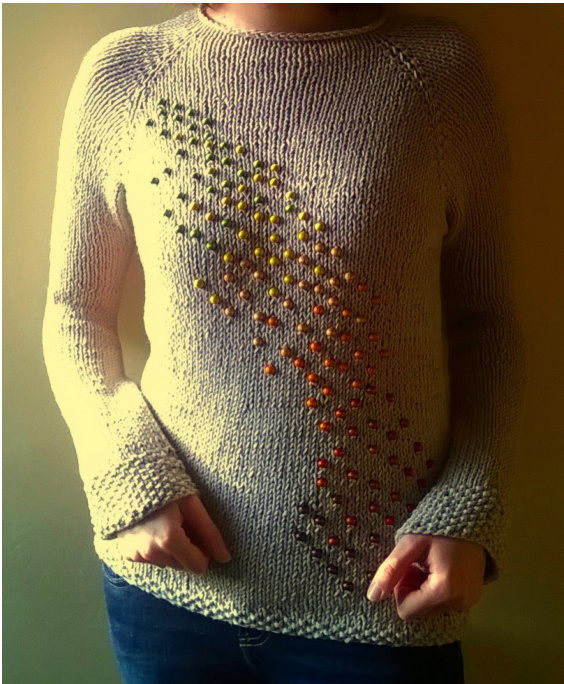 Autumn Mess Knitting Pattern: Detailed Instructions for a Unique Sweater with Beads pattern preview