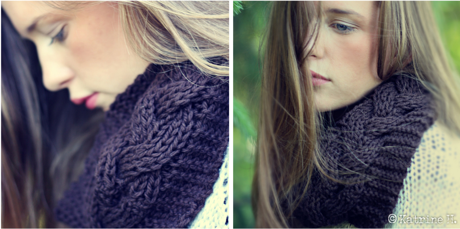 Reversible Braided Cowl Knitting Pattern with Cable Twist for Bulky Yarns and US Needle Sizes pattern preview