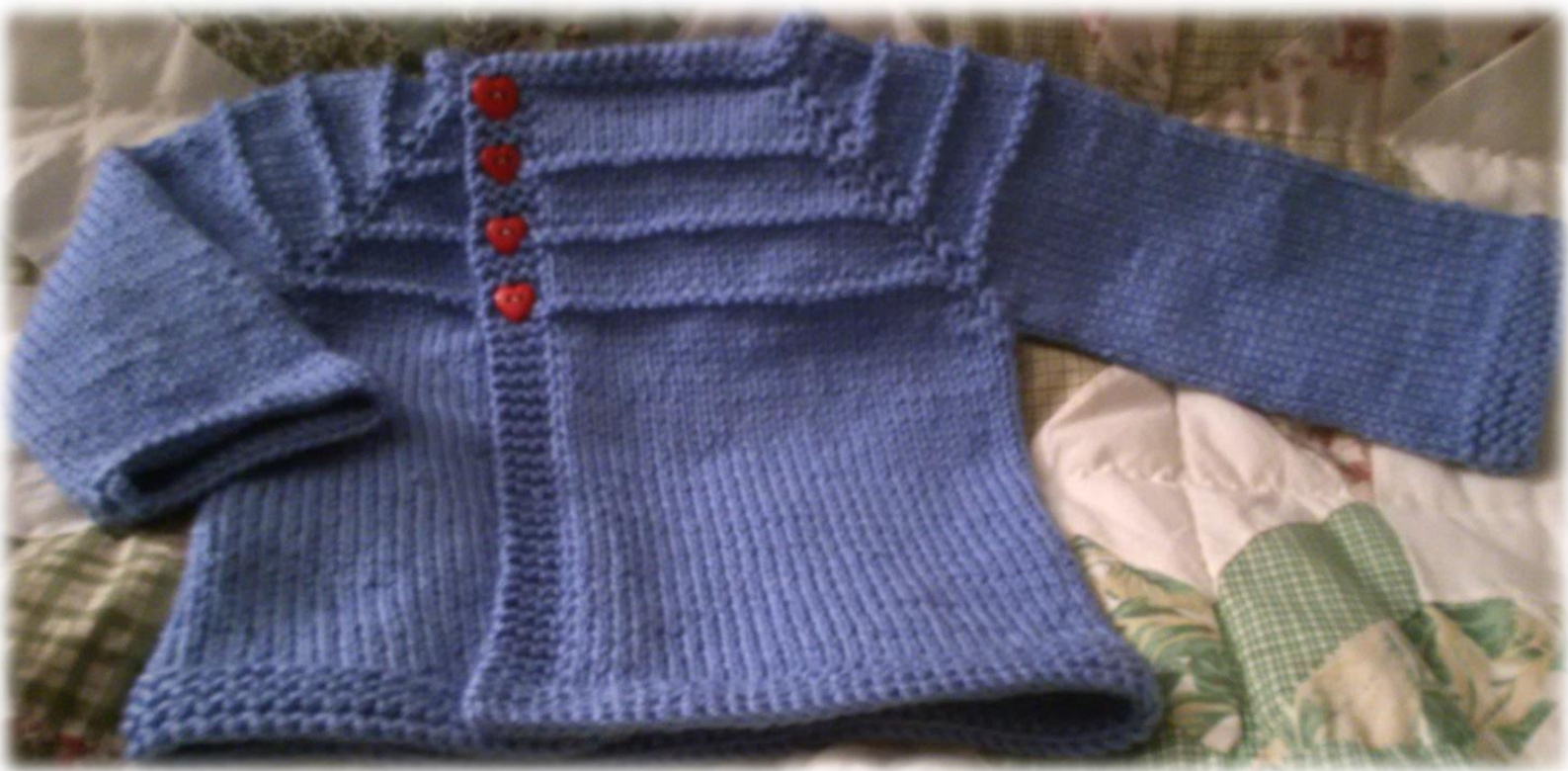 Peanut Warmer Classic Cardigan Pattern for Babies by Taiga Hilliard Designs (Sizes 0-3 to 12-18 Months) pattern preview