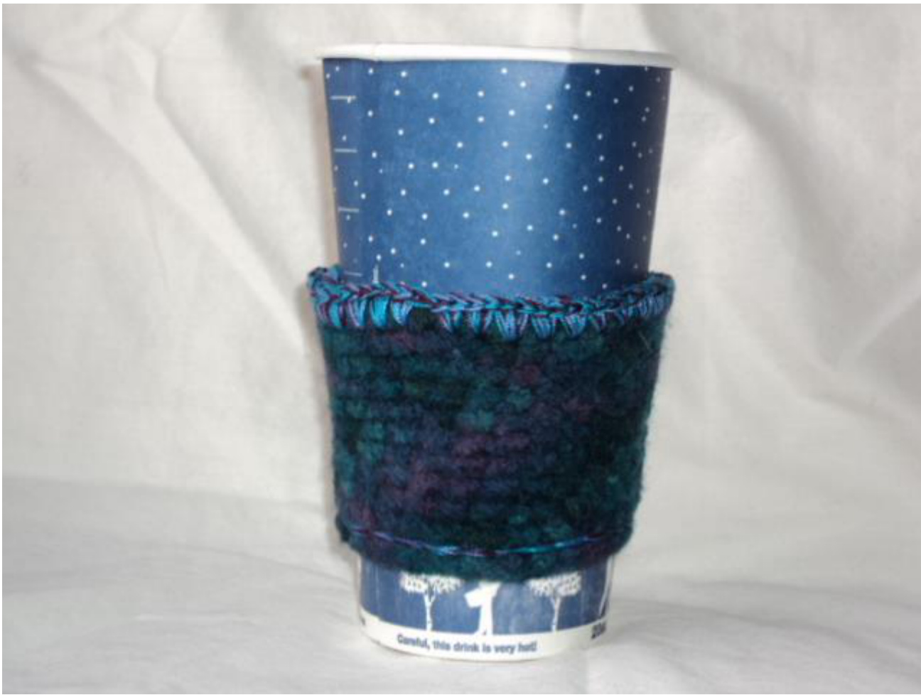 Felted Crochet Coffee Cup Cozy Pattern for Advanced Beginners with Step-by-Step Instructions and Felting Techniques pattern preview