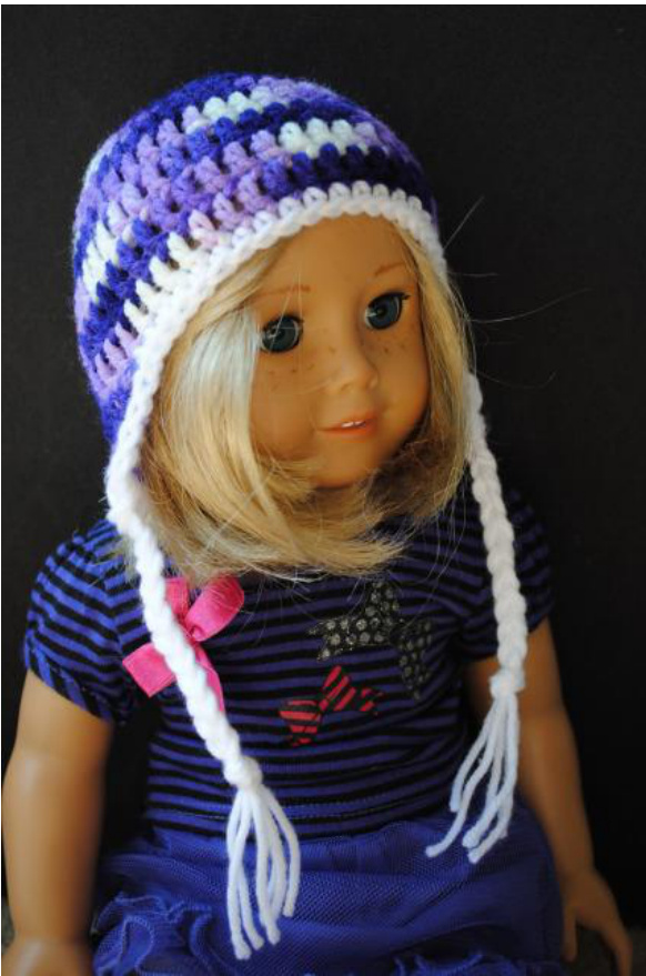 Crochet Pattern for 18-Inch Doll Earflap Hat: A Quick Beginner-Friendly Project with Free Tutorial and Step-by-Step Instructions pattern preview