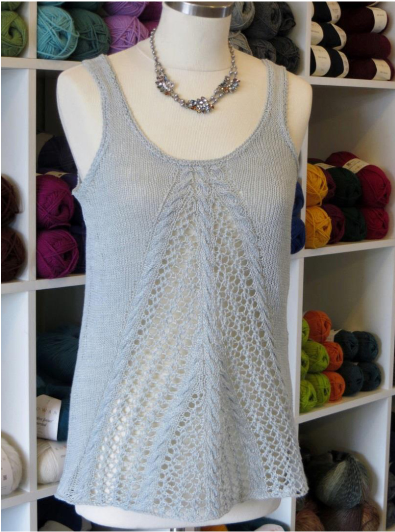 A-LINENLACE TOP Knitting Pattern by Louise Lamarche - Detailed Instructions for Various Sizes pattern preview