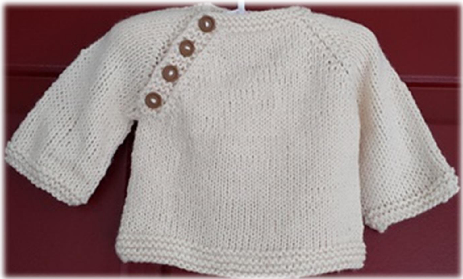 Classic Baby Cardigan Knitting Pattern by Taiga Hilliard Designs for Personal Use pattern preview