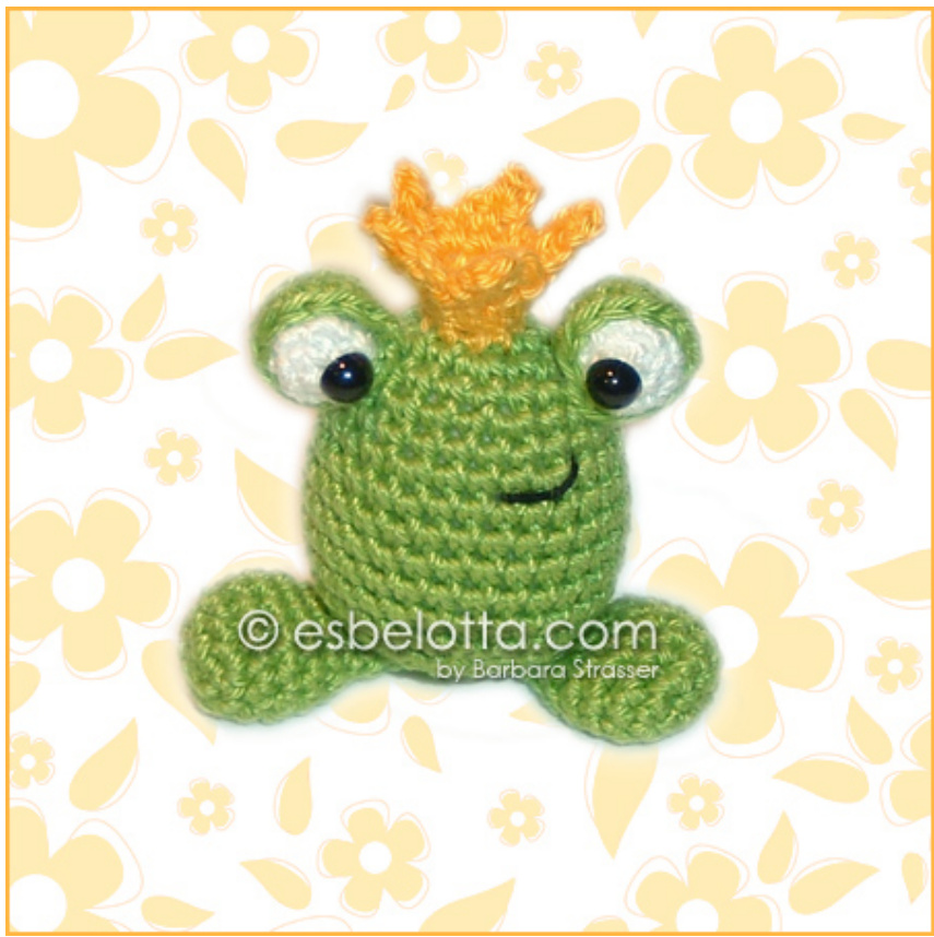 Froschkonig Amigurumi Hakelanleitung by Barbara Strasser - A Private Use Only Crochet Pattern for a Charming Little Frog King pattern preview