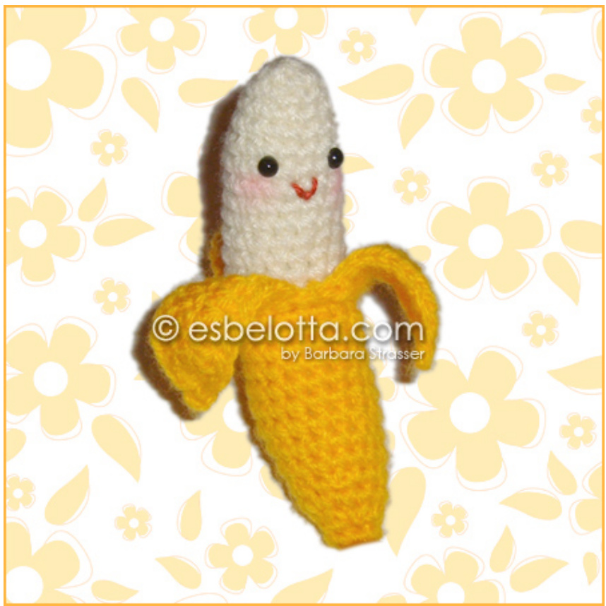 Amigurumi Banana Crochet Pattern: Intermediate to Difficult Level Design by Barbara Strasser pattern preview