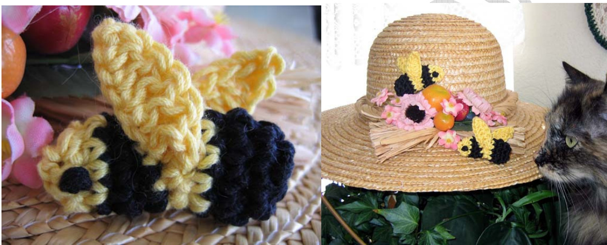 Amigurumi Bumblebees Crochet Pattern for Summer Accessories - Easy Skill Level, Small Size, Cotton Yarn pattern preview