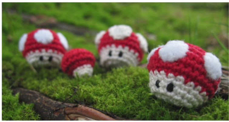 Super Chibi Mushroom Amigurumi Pattern by Vivian Lee - Inspired by Super Mario Bros. Series pattern preview