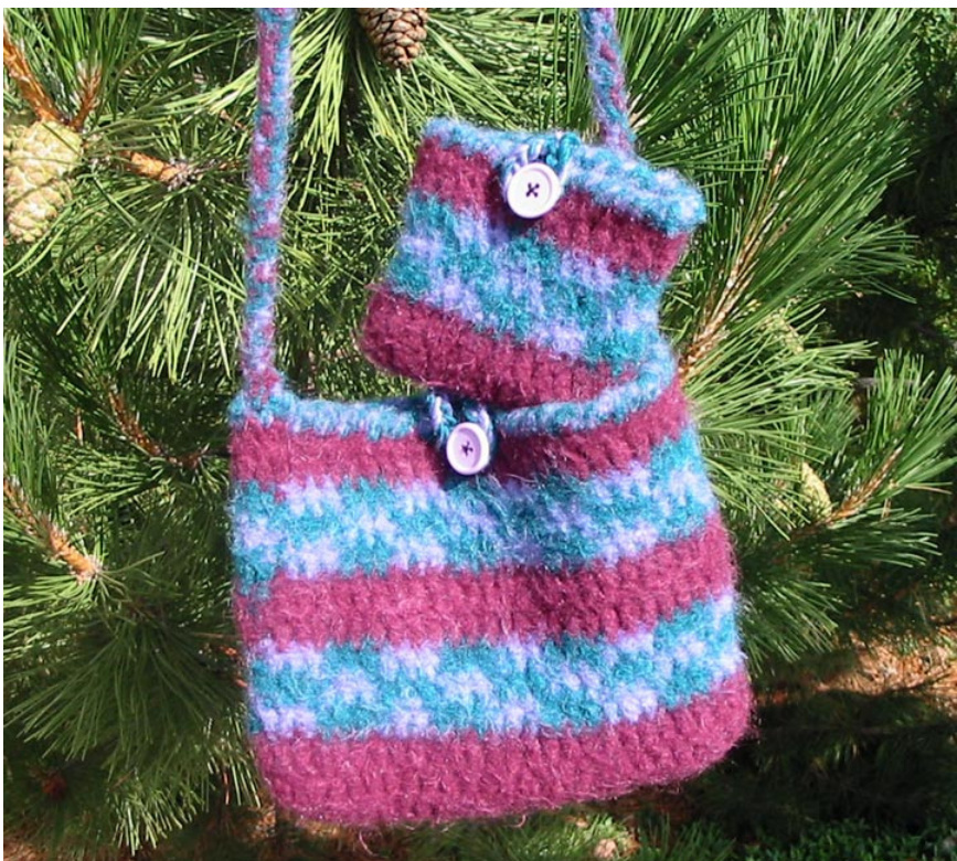 Checker-Felt Bags Crochet Pattern: Shoulder and Notions Bags with Felting Instructions pattern preview