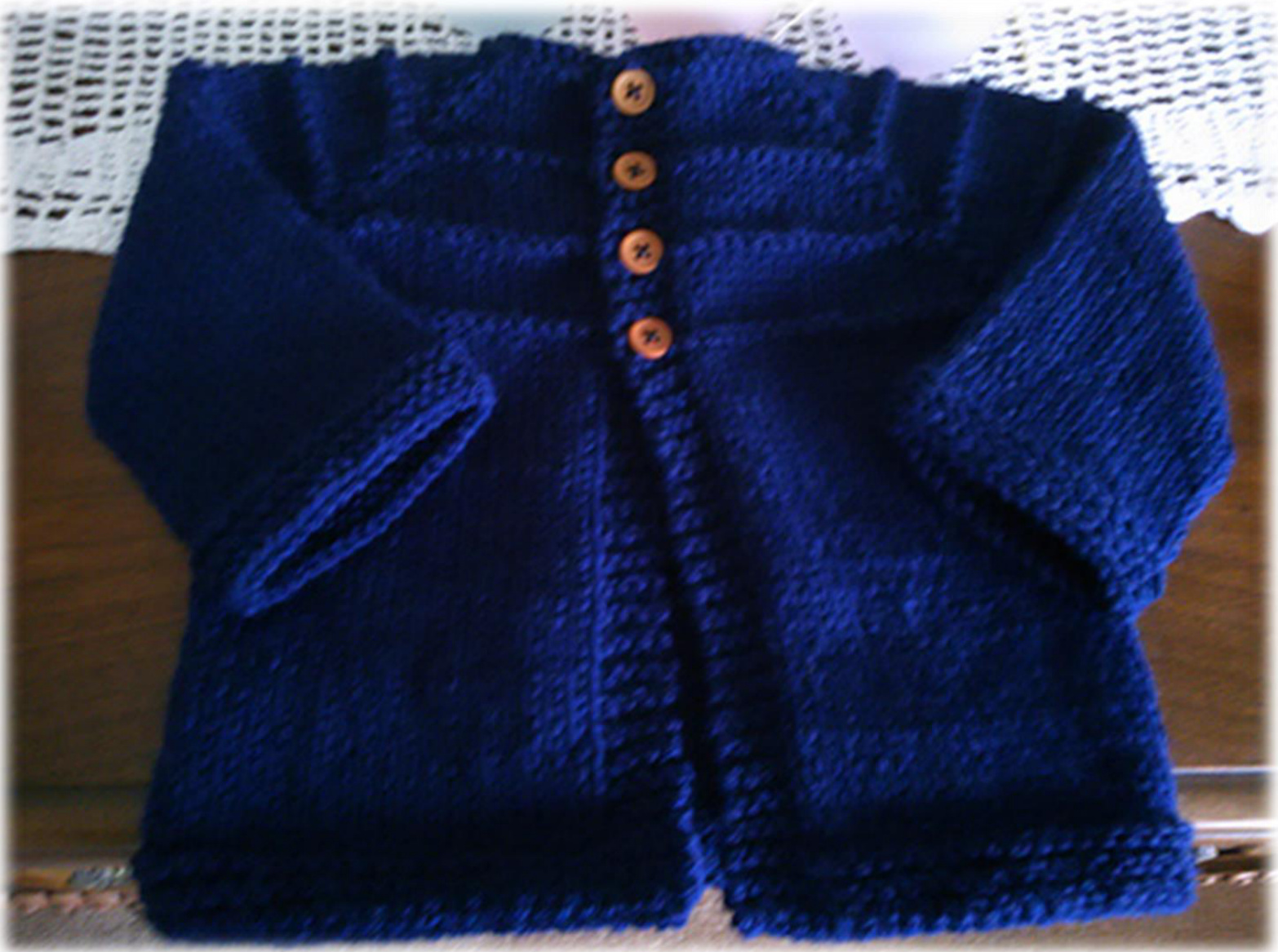 Wee Bean Classic Cardigan Knitting Pattern for Babies by Taiga Hilliard Designs (Sizes 0-3 to 12-18 Months) pattern preview