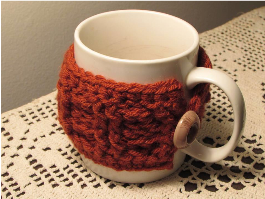 Easy Crochet Pattern for Coffee Cup Cozy by Vicki Plunkett - Medium Worsted Weight Yarn Project pattern preview