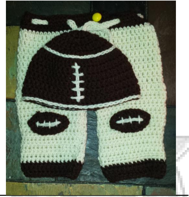 Football Hat and Pants Set Crochet Pattern with Detailed Instructions and Abbreviations pattern preview