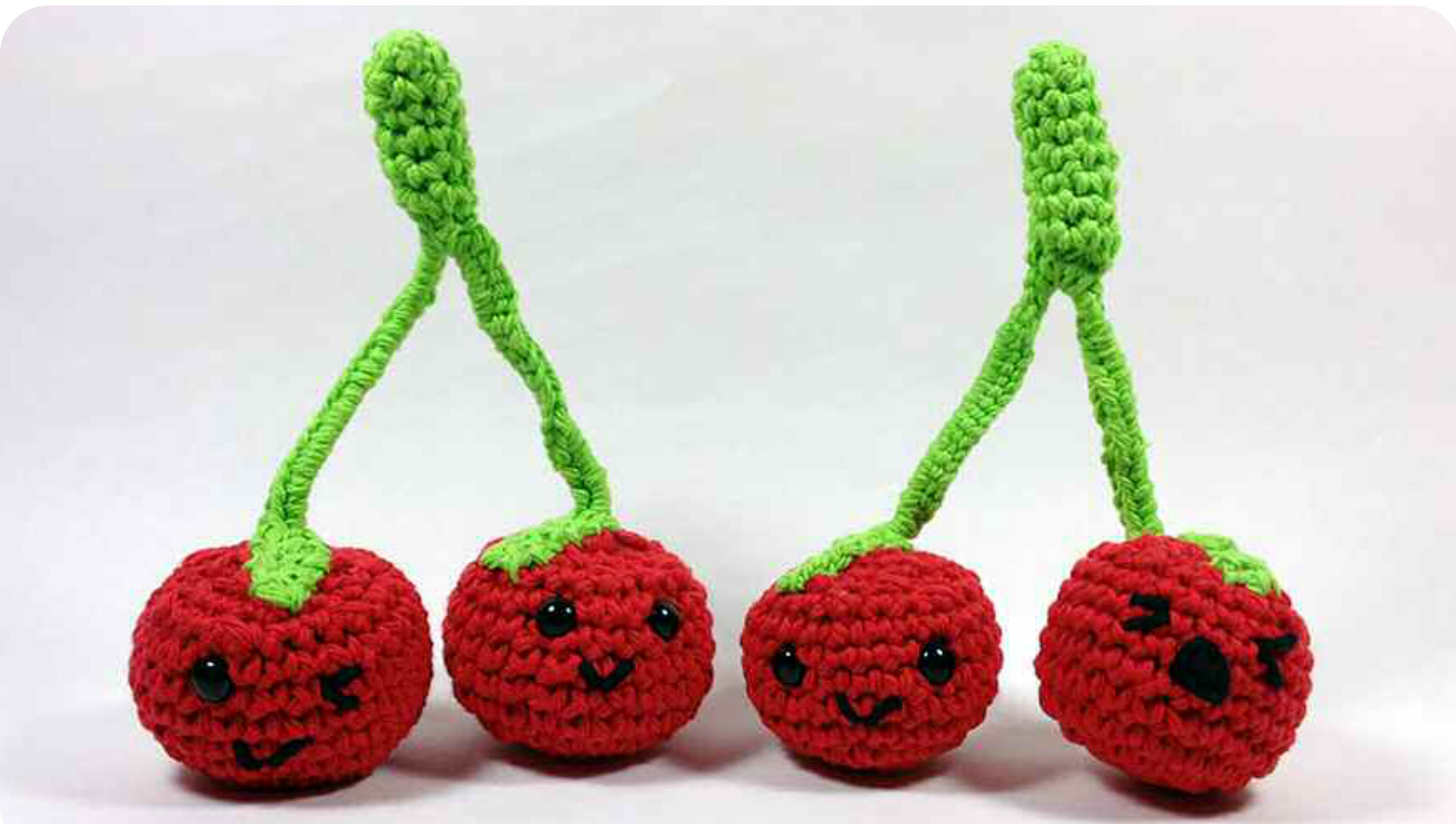 Crochet Cherries Amigurumi Pattern: Detailed Instructions for Creating Adorable Fruit with Stems and Leaves pattern preview