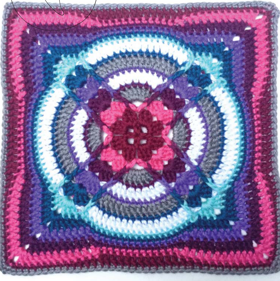 Afghan Block Crochet Pattern by Polly Plum - Advanced Beginner Skill Level pattern preview