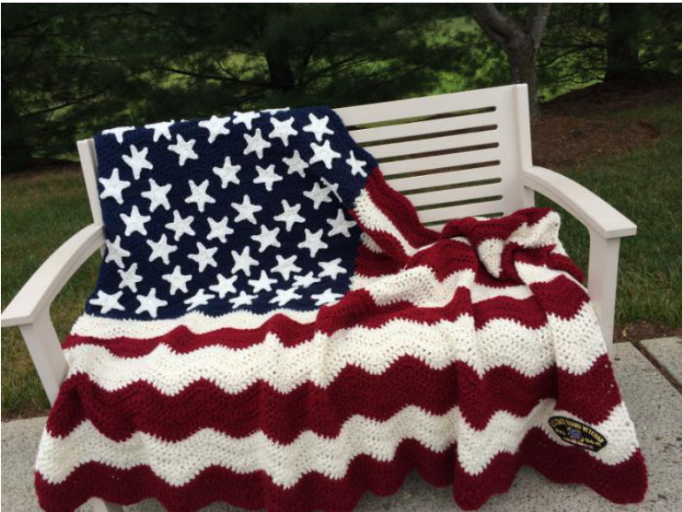 Crochet Wavy American Flag Tribute Project for Veterans by Tracy Johnson pattern preview