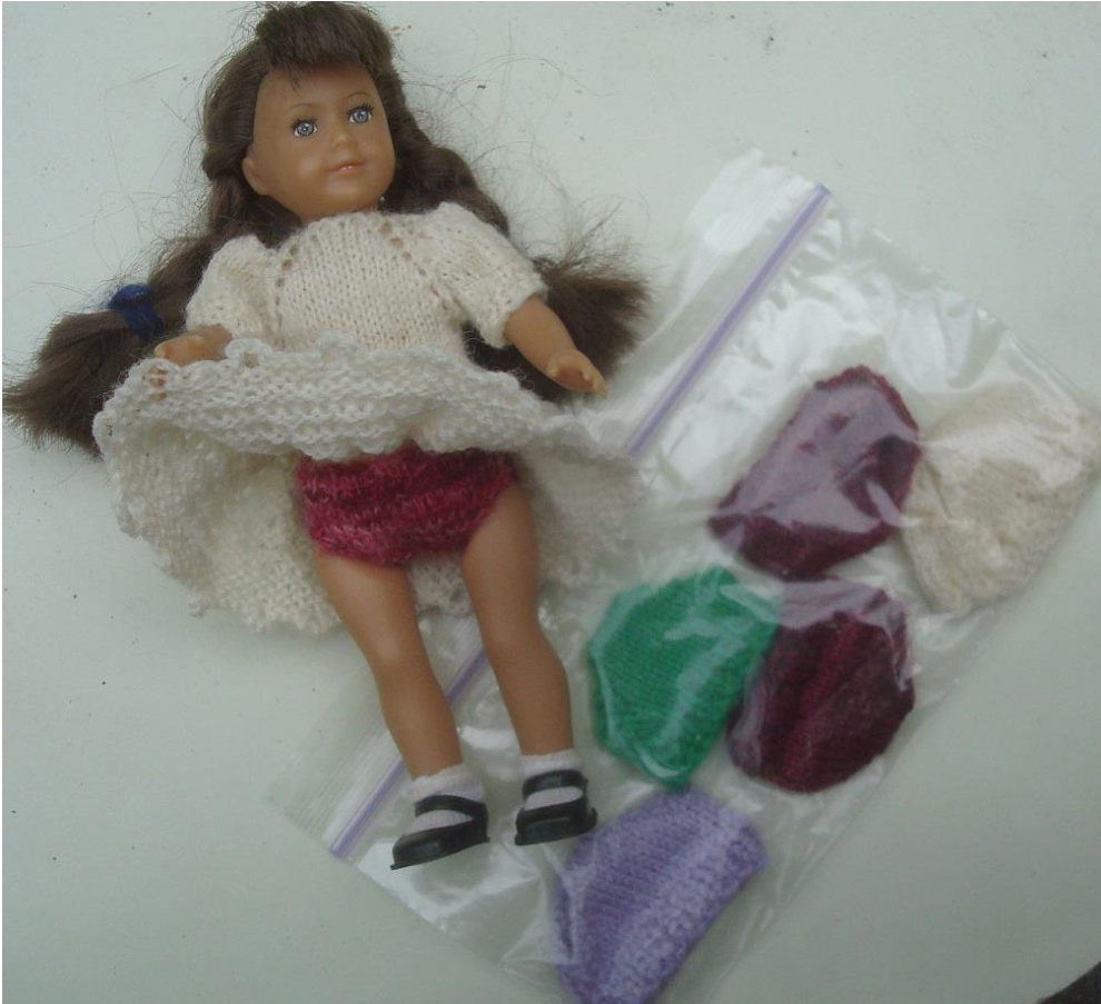 Hand-Knit Undergarments Pattern for 6-Inch American Girl Dolls Using Lace Weight Yarn and 00 Needles pattern preview