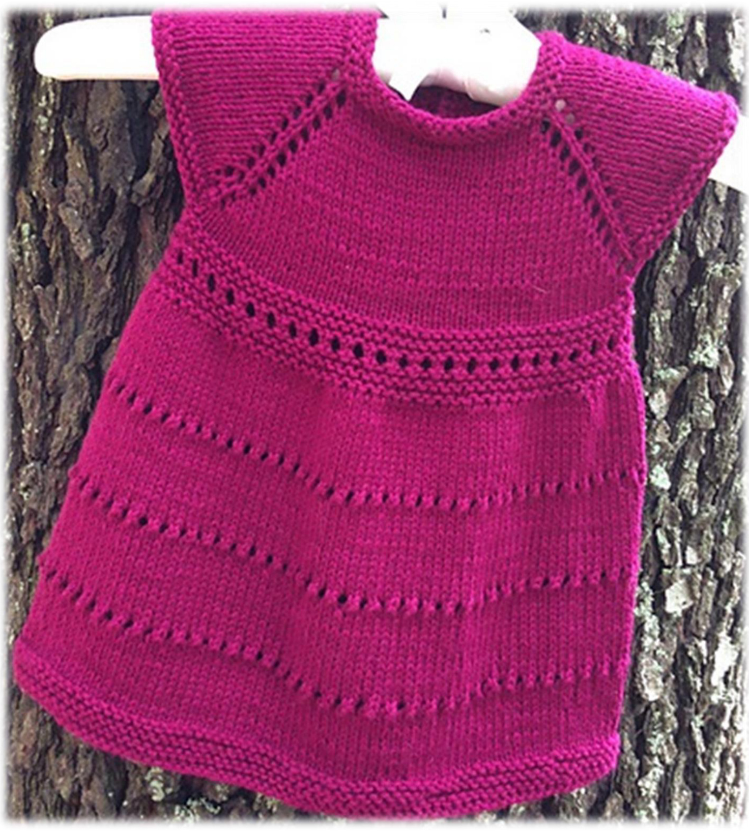 Wee Susan Dress Pattern: A Classic Top-Down Knitting Design with Lace Touches for Infants (0-3 months) pattern preview