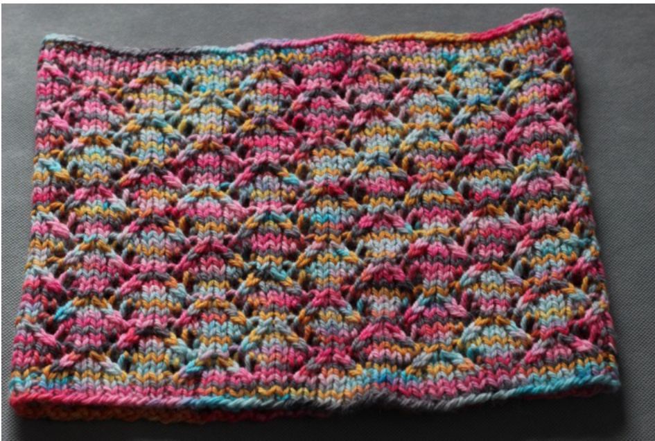 Swimming Upstream Quick Lace Cowl Knitting Pattern by Allison Janocha Designs pattern preview