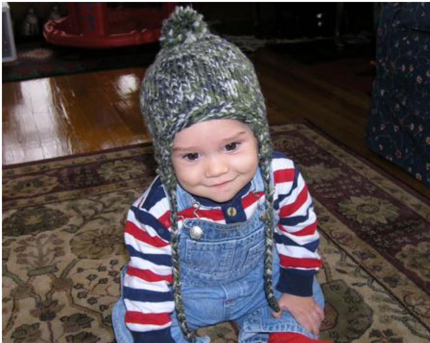 Oliver's Earflaps Baby and Toddler Hat Knitting Pattern by Kristina Schmidt - Garter and Seed Stitch Designs pattern preview