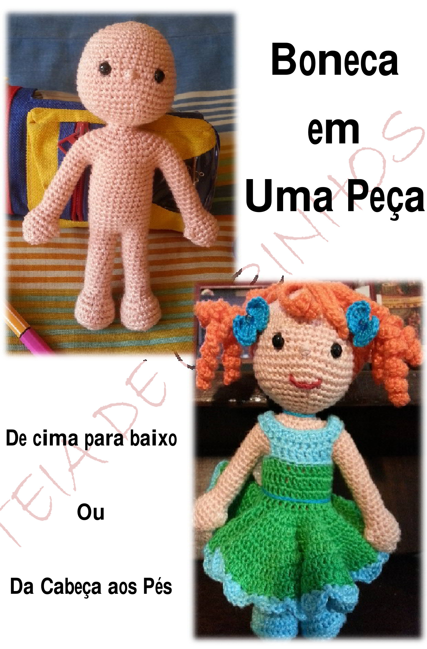 Instruções Detalhadas para Criar uma Boneca Amigurumi de 20cm - Do Cabeço aos Pés pattern preview