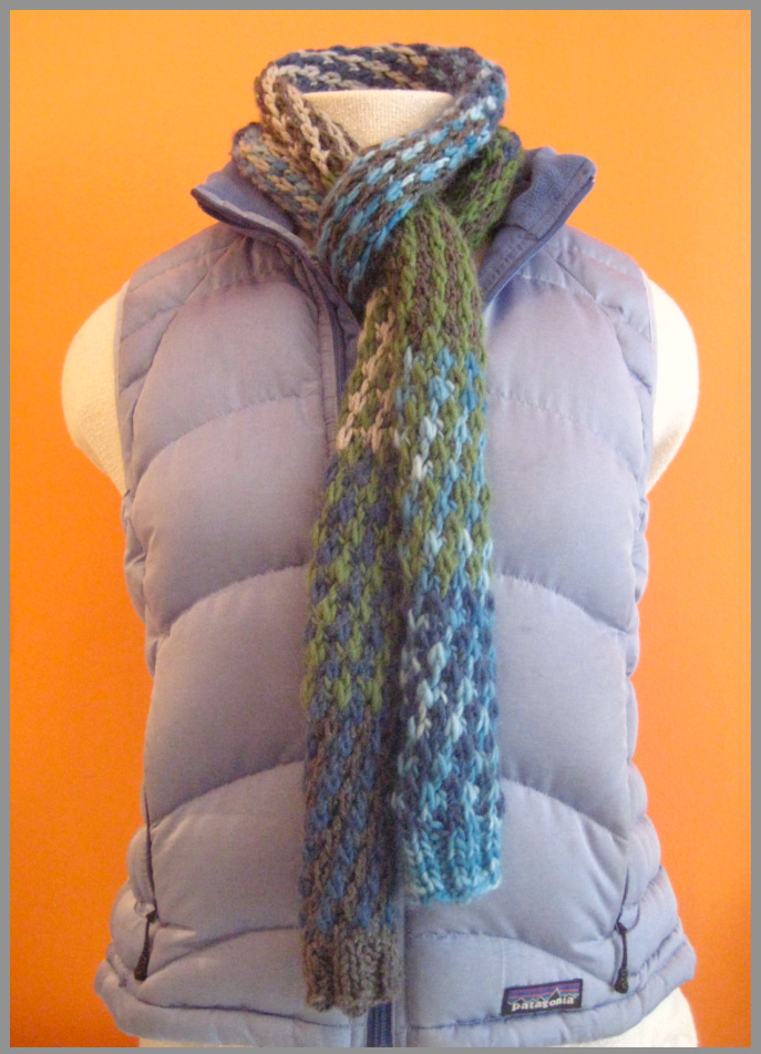 Sporty Scarf Knitting Pattern: A Stylish Accessory for Winter Outfits Using Slipped Stitches pattern preview