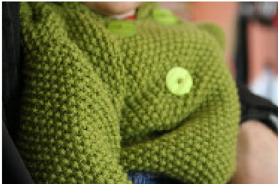 Double Breasted Seed Stitch Jacket Knitting Pattern for Infants by Elinor Brown pattern preview