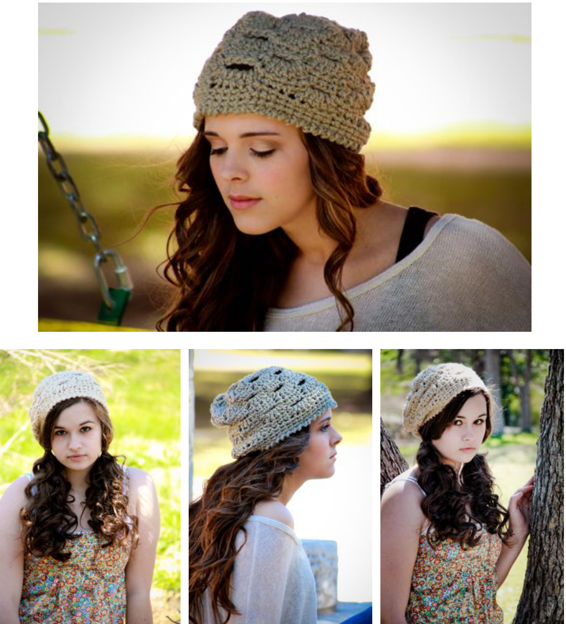 Summer Slouch Beanie Crochet Pattern for Children and Women by Simply Made By Erin pattern preview