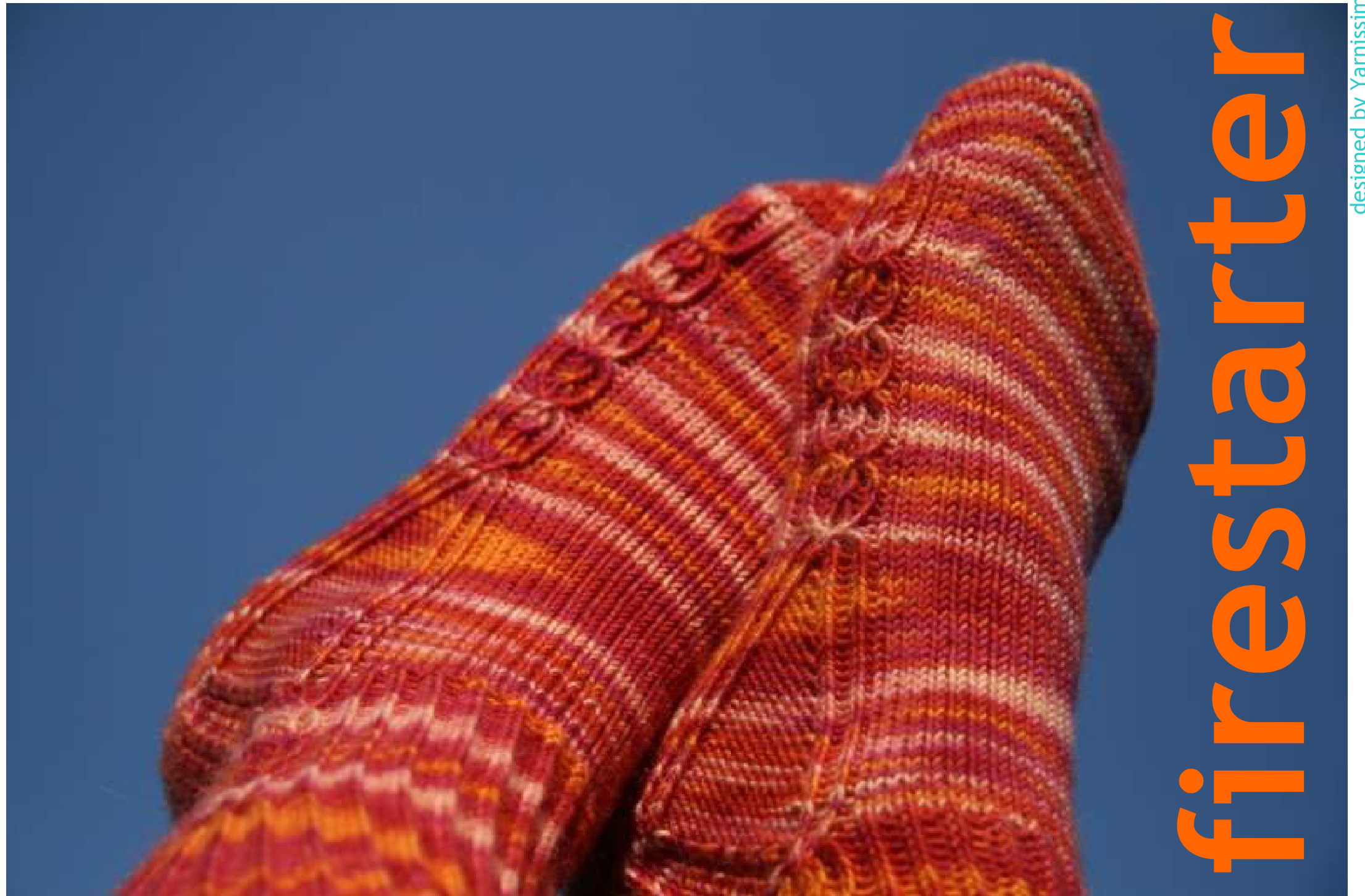 Firestarter Sock Pattern: A Detailed Guide to Toe-Up Knitting with Twisted Stitches and Cable Techniques pattern preview