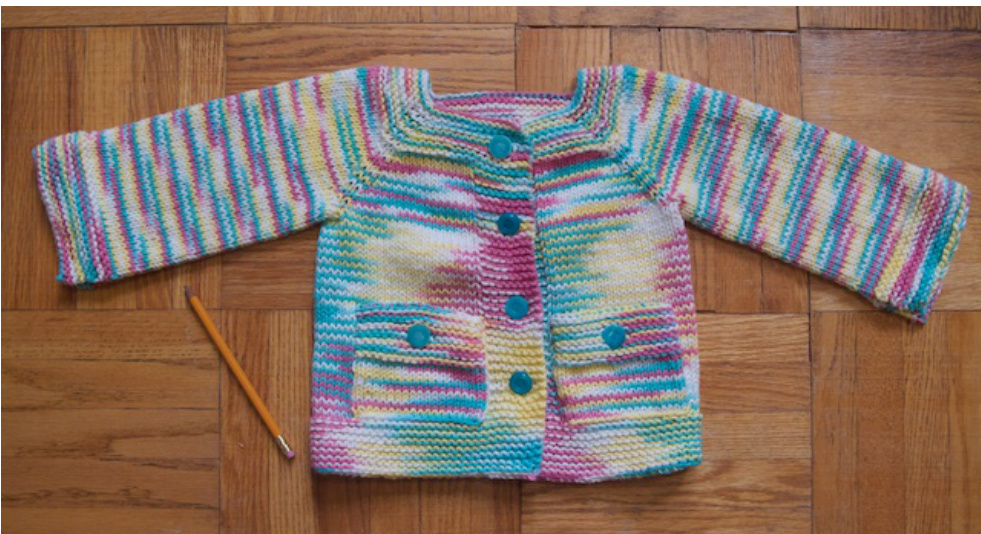 Subway Academy II IDC3O: Basic Pattern for a Top-Down Raglan Baby Cardigan Knitting Project pattern preview